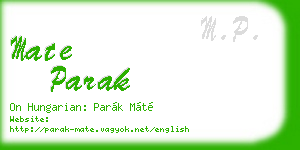 mate parak business card