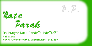 mate parak business card